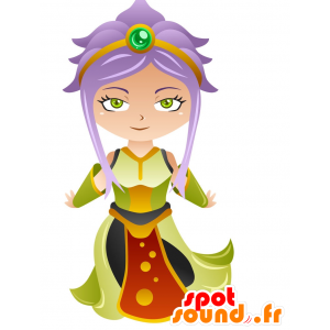 Bella principessa dai capelli viola mascotte - MASFR029774 - Mascotte 2D / 3D