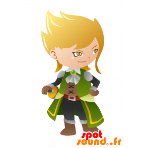 Mascotte de jeune chevalier blond, très élégant - MASFR029775 - Mascottes 2D/3D