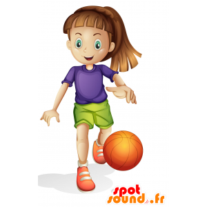 Mascotte girl with sports clothes - MASFR029776 - 2D / 3D mascots