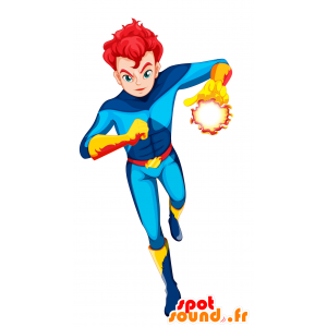 Mascotte de super-héros avec une combinaison colorée - MASFR029779 - Mascottes 2D/3D