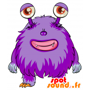 Mascotte de gros monstre violet, poilu et drôle - MASFR029783 - Mascottes 2D/3D
