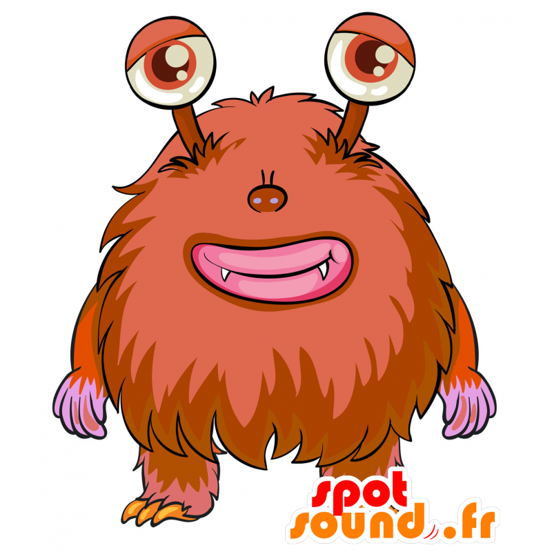 Naranja mascota monstruo peludo y entretenido - MASFR029785 - Mascotte 2D / 3D