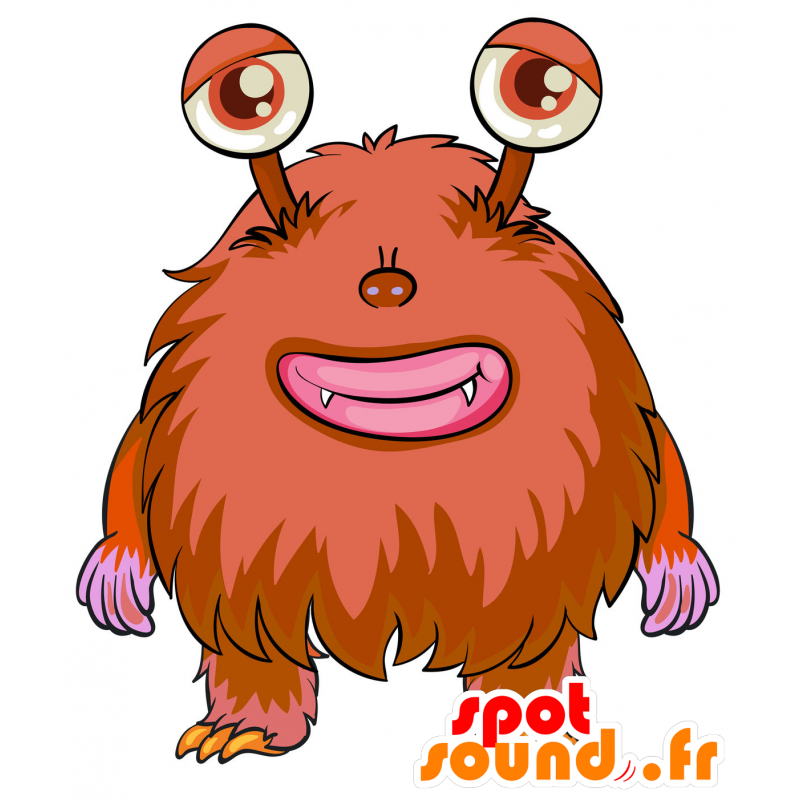 Orange monster mascot, hairy and entertaining - MASFR029785 - 2D / 3D mascots