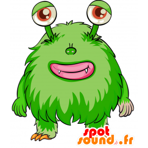 Green monster mascot, furry and soft. green Alien - MASFR029786 - 2D / 3D mascots