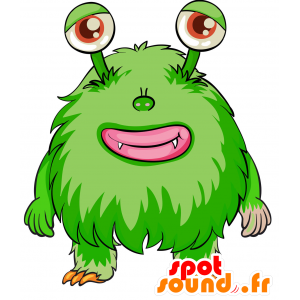 Groen monster mascotte, harige en zacht. green Alien - MASFR029786 - 2D / 3D Mascottes