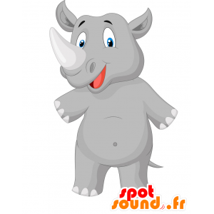 Mascotte grijze neushoorn, reus en schattig - MASFR029795 - 2D / 3D Mascottes