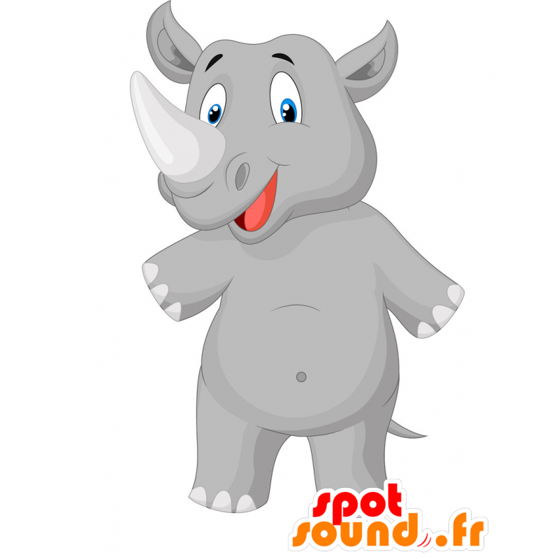 Grå noshörningsmaskot, jätte och söt - Spotsound maskot