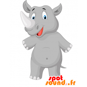 Mascot gray rhinoceros, giant cute - MASFR029795 - 2D / 3D mascots