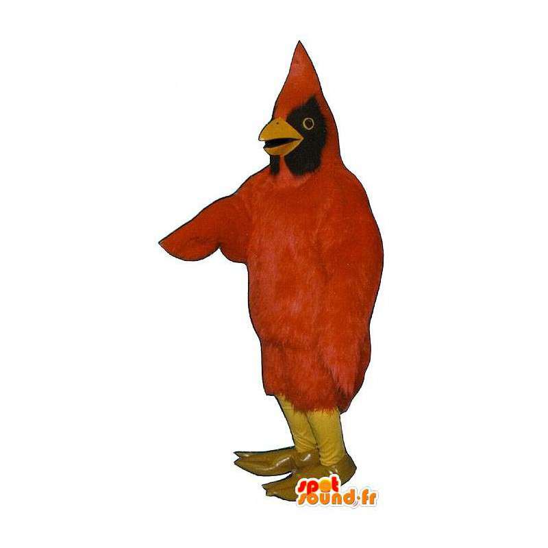 Czerwony i czarny ptak maskotka - MASFR007502 - ptaki Mascot