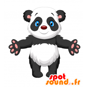 Mascot panda preto e branco, muito bem sucedido e bonito - MASFR029798 - 2D / 3D mascotes