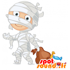 Mascot criança vestida como múmia - MASFR029805 - 2D / 3D mascotes