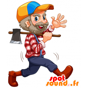 Mascota del leñador barba, muy realista y divertido - MASFR029810 - Mascotte 2D / 3D