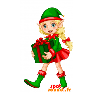 Elfo di Natale con le orecchie a punta mascotte - MASFR029816 - Mascotte 2D / 3D