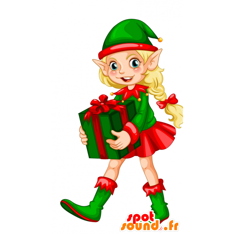 Duende de la Navidad con las orejas puntiagudas mascota - MASFR029816 - Mascotte 2D / 3D