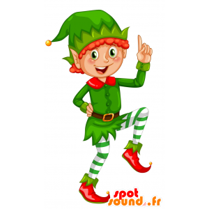 Christmas leprechaun mascot red, cheerful - MASFR029817 - 2D / 3D mascots