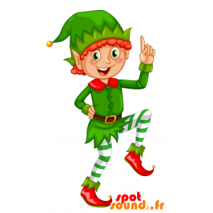 Mascotte de lutin de Noël roux, très souriant - MASFR029817 - Mascottes 2D/3D