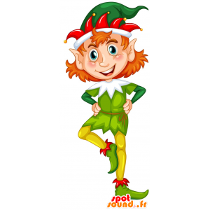 Leprechaun mascota de Navidad rojo, alegre y divertido - MASFR029818 - Mascotte 2D / 3D