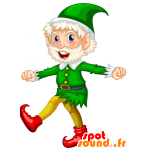 Mascot bärtigen Kobold in Grün gekleidet und gelb - MASFR029819 - 2D / 3D Maskottchen