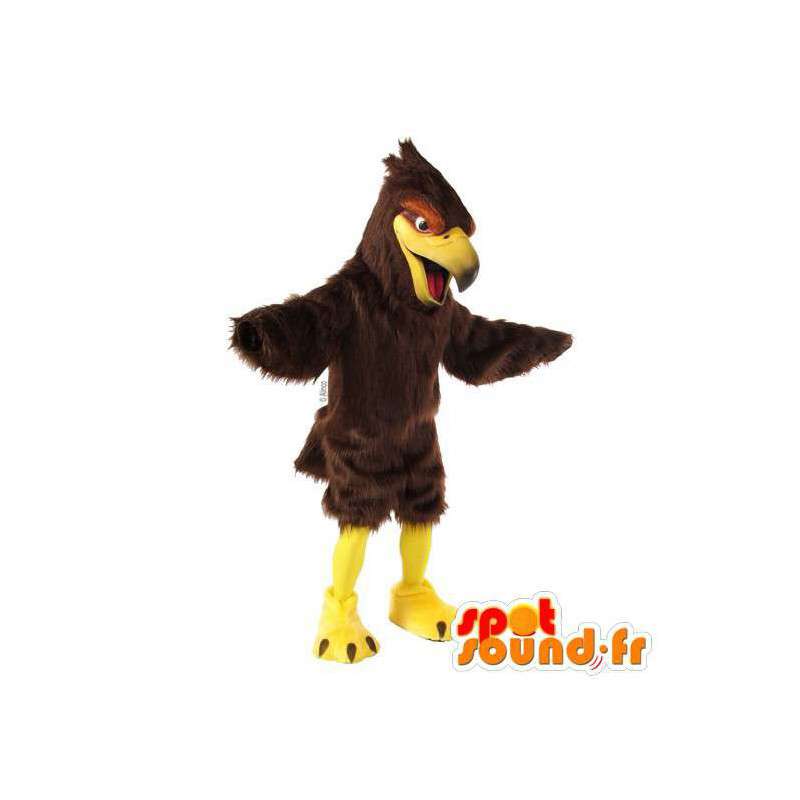 Costume d'aigle marron et jaune - MASFR007507 - Mascotte d'oiseaux