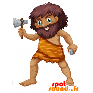 Mascot man van Cro-Magnon bebaarde - MASFR029825 - 2D / 3D Mascottes