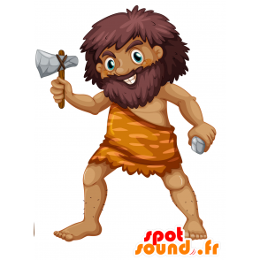 Mascot mann av Cro-Magnon skjeggete - MASFR029825 - 2D / 3D Mascots