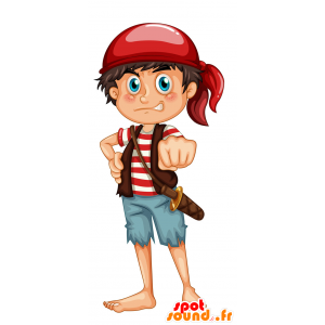 Maskotka młodego pirata. pianka Mascot - MASFR029830 - 2D / 3D Maskotki
