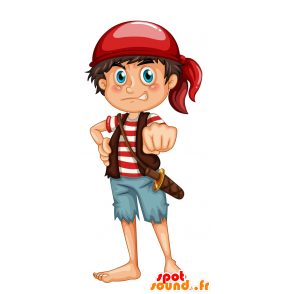 Mascotte de jeune pirate. Mascotte de mousse - MASFR029830 - Mascottes 2D/3D