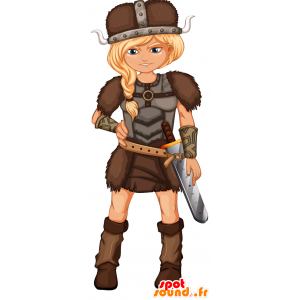 Μασκότ Viking γυναίκα, ντυμένη με παραδοσιακή στολή - 2D / 3D μασκότ - MASFR029832 - SpotSound.fr