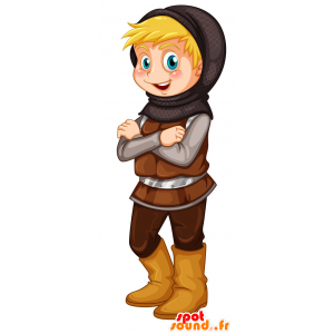 Mascotte de jeune chevalier blond, très élégant - MASFR029835 - Mascottes 2D/3D