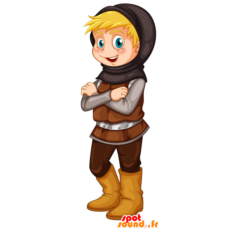 Mascotte de jeune chevalier blond, très élégant - MASFR029835 - Mascottes 2D/3D