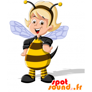 Bee mascotte. Mascotte vestita come un bambino ape - MASFR029837 - Mascotte 2D / 3D