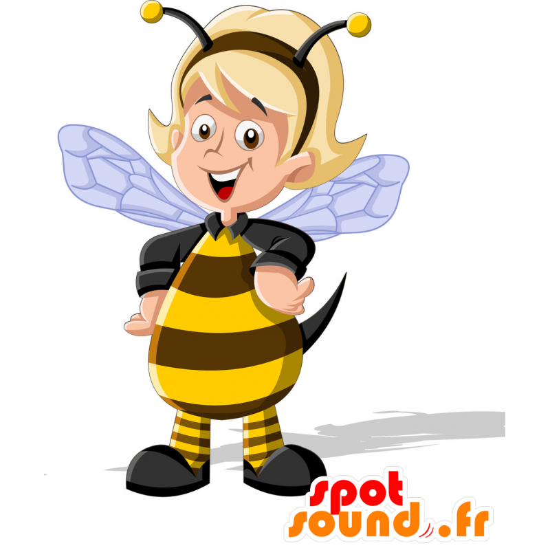 Bee Maskottchen. Maskottchen als Biene Kind gekleidet - MASFR029837 - 2D / 3D Maskottchen