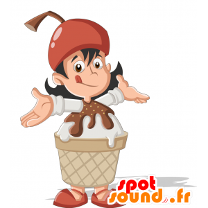 Mascotte d'enfant déguisé en glace géante - MASFR029841 - Mascottes 2D/3D