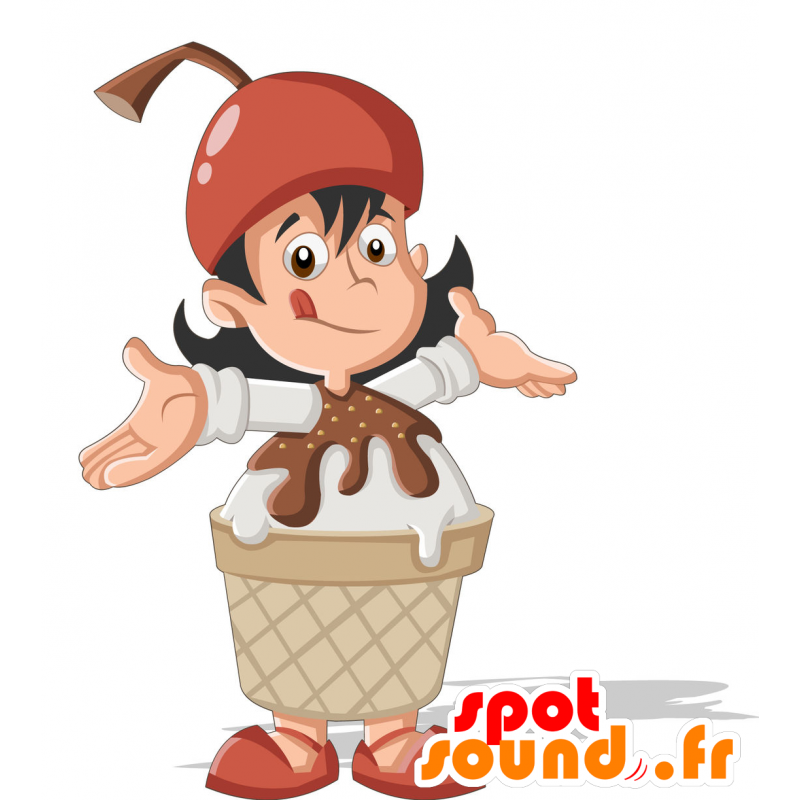 Mascotte d'enfant déguisé en glace géante - MASFR029841 - Mascottes 2D/3D