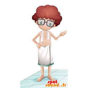 Boy mascot glasses with a towel - MASFR029842 - 2D / 3D mascots