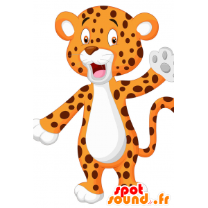 Vauva tiikeri maskotti. Tiikeri maskotti tricolor - MASFR029848 - Mascottes 2D/3D