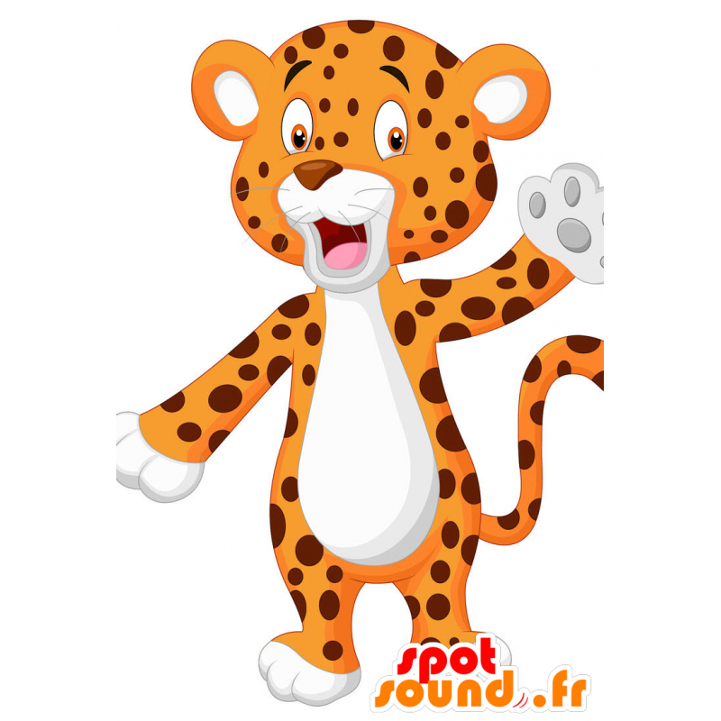 Baby tiger maskot. Tiger maskot tricolor - MASFR029848 - 2D / 3D Mascots