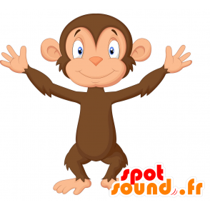 Monkey mascotte bruin en roze, heel schattig en harige - MASFR029849 - 2D / 3D Mascottes