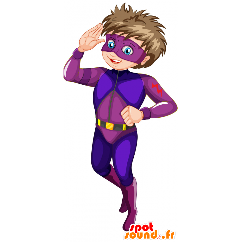 Superheld Maskottchen, jungen farbigen Jungen - MASFR029855 - 2D / 3D Maskottchen