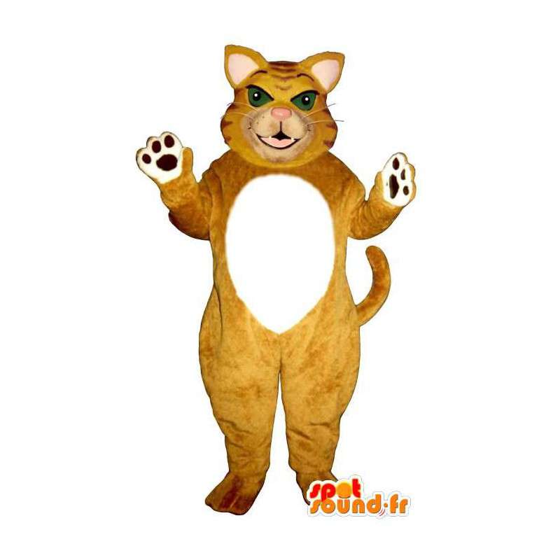 Groothandel mascotte oranje en witte kat - MASFR007514 - Cat Mascottes