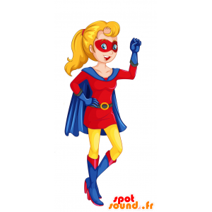 Superhelt kvindelig maskot med et stramt tøj - Spotsound maskot