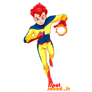 superhero μασκότ με ένα εφαρμοστό κοστούμι - MASFR029859 - 2D / 3D Μασκότ
