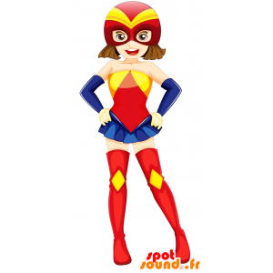 Sexy Superhelden Frau und bunte Maskottchen - MASFR029861 - 2D / 3D Maskottchen
