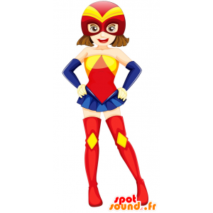 Sexy kobieta superhero i kolorowe Mascot - MASFR029861 - 2D / 3D Maskotki