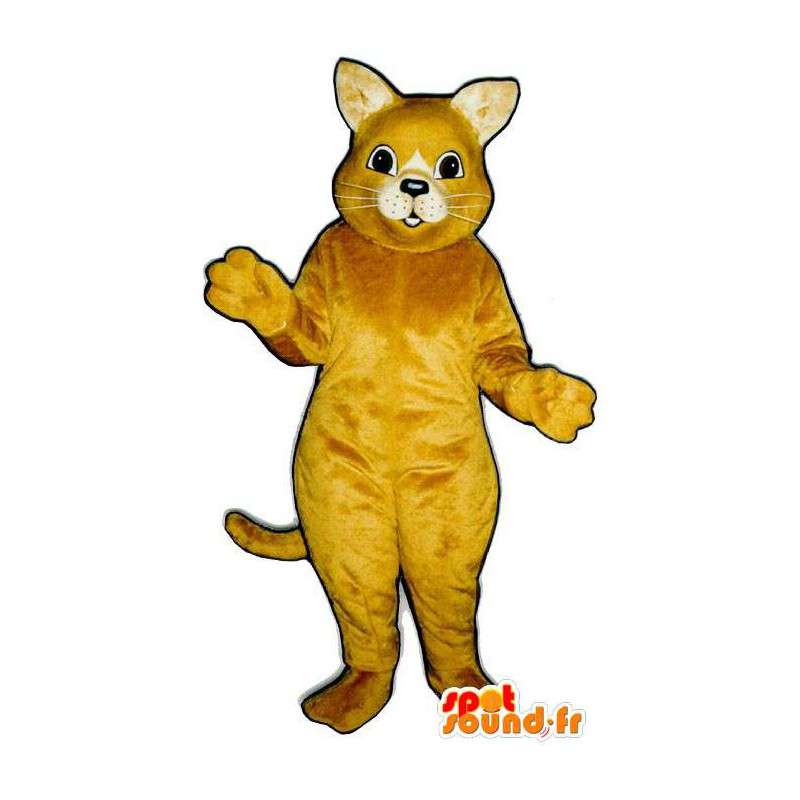 Costume de chat jaune – Peluche toutes tailles - MASFR007515 - Mascottes de chat