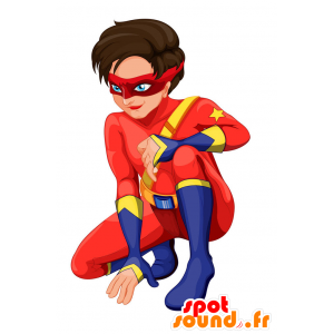 Mascotte supereroe con una combinazione rosso e blu - MASFR029862 - Mascotte 2D / 3D