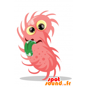Mascot monstro rosa, peludo e engraçado - MASFR029864 - 2D / 3D mascotes