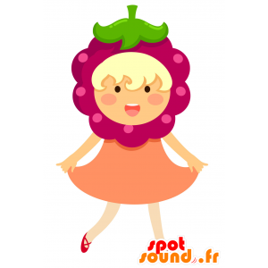 Mascot kid with a giant raspberry on the head - MASFR029870 - 2D / 3D mascots