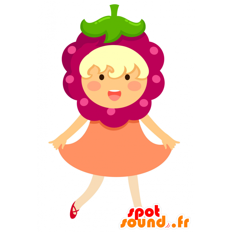 Mascot kid with a giant raspberry on the head - MASFR029870 - 2D / 3D mascots