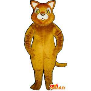 Gelb orange Katze-Maskottchen - Plüsch alle Größen - MASFR007517 - Katze-Maskottchen